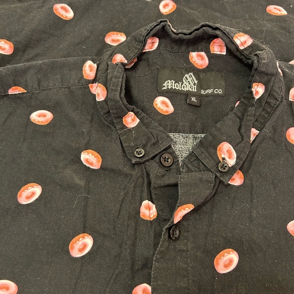 CUTE!!! Molokai Surf Co Hawaiian shirt with - yes! - pink glazed donuts! XL - Picture 7 of 9